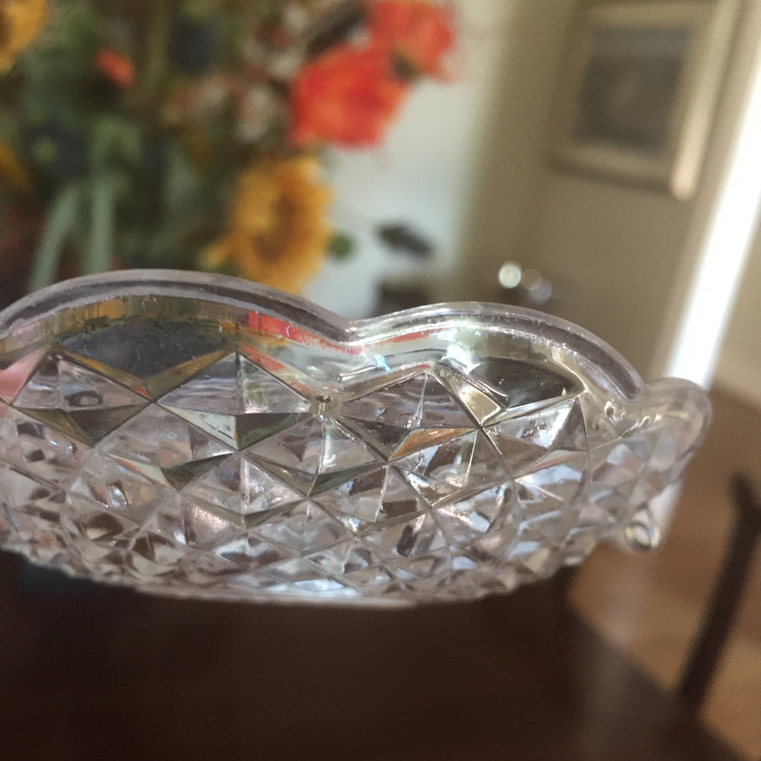 Crystal Bobeche Set of 4, Clear Scalloped Crystal Chandelier Candle