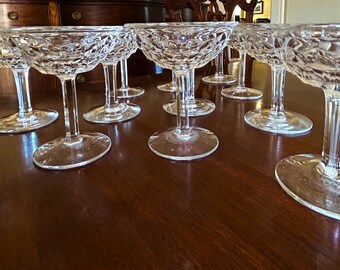 Fostoria America Clear Tall Champagne, Eleven Footed Tall Sherbets, Mid Century Fostoria Stemware, Wedding Bridal Gift,