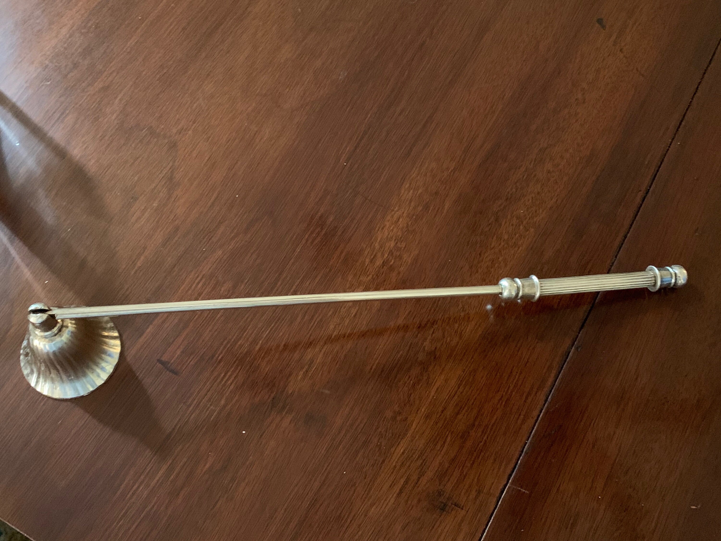 Silver Candle Snuffer, Vintage Silver Plate Long Handle Candle Snuffer, Hinged Cap, Wedding