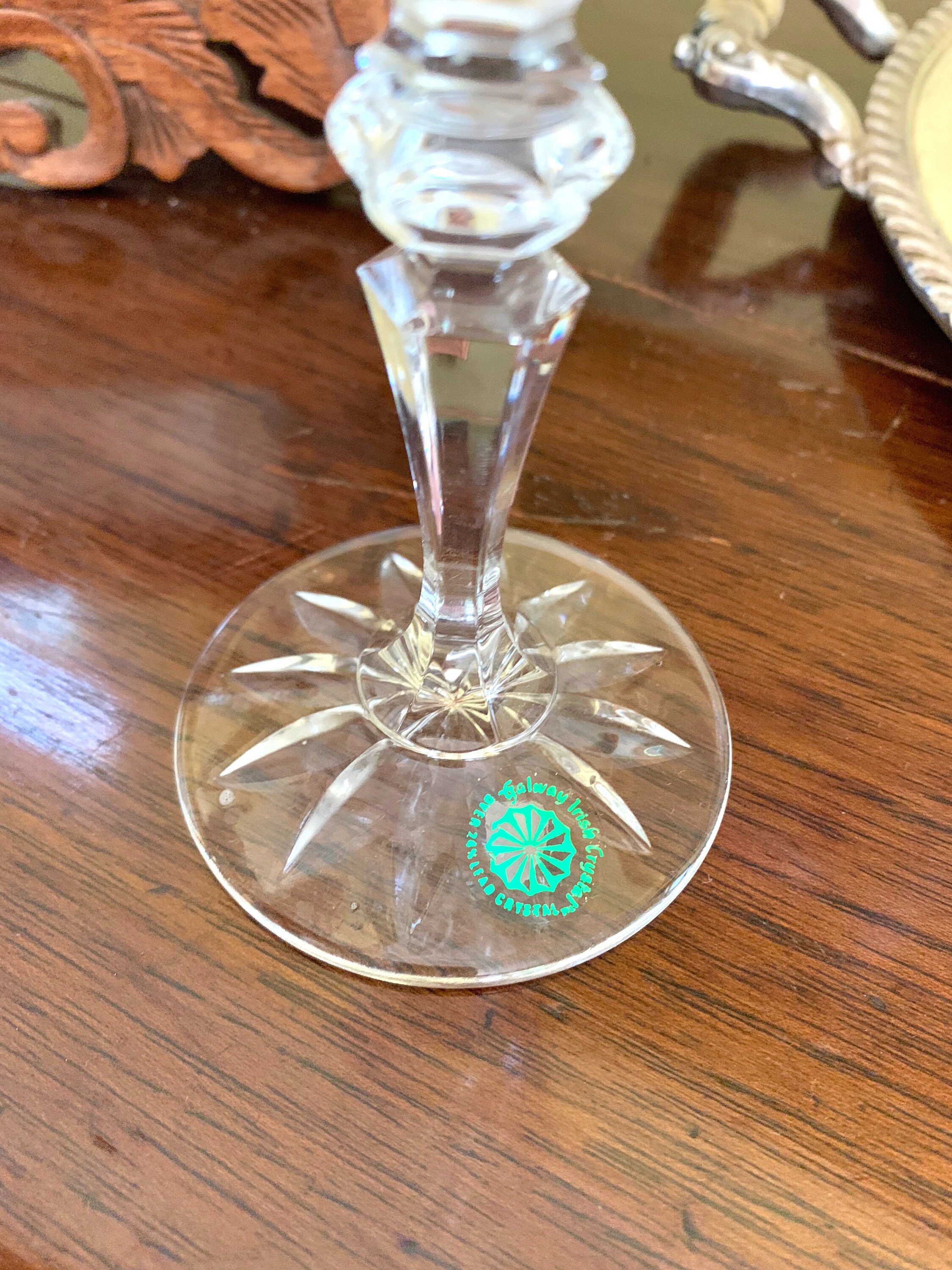 Irish Galway Rathmore Champagne Flutes, Pair of Fluted Champagnes