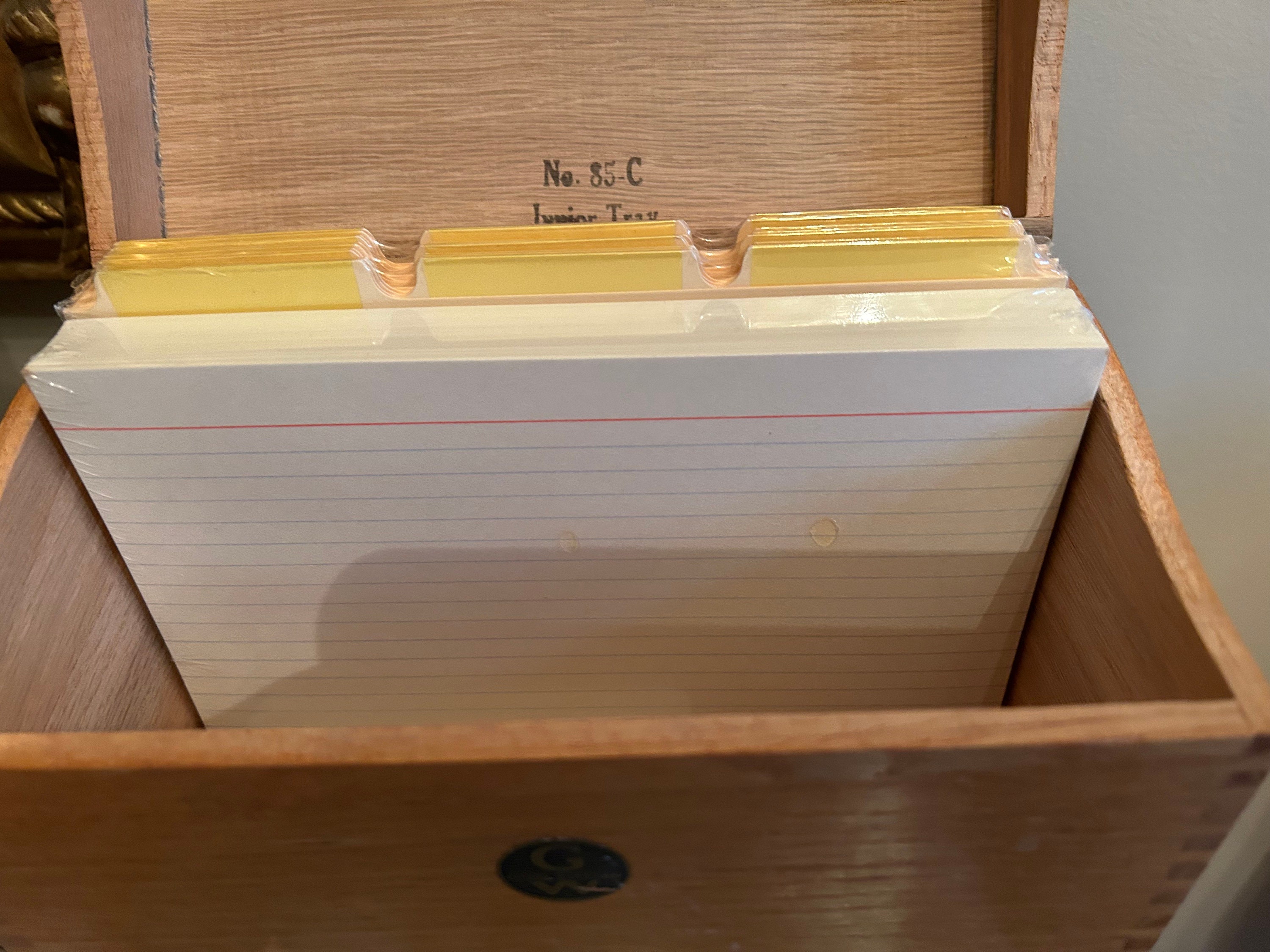 Globe Wernicke Card Catalogue Box, Large Oak Globe Wernicke Junior Tray