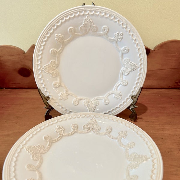 Lenox Linen Closet Salad Plates, Braided Scroll Pattern, Discontinued Pattern, 2 Plates Each Sold Separately, Replacement China