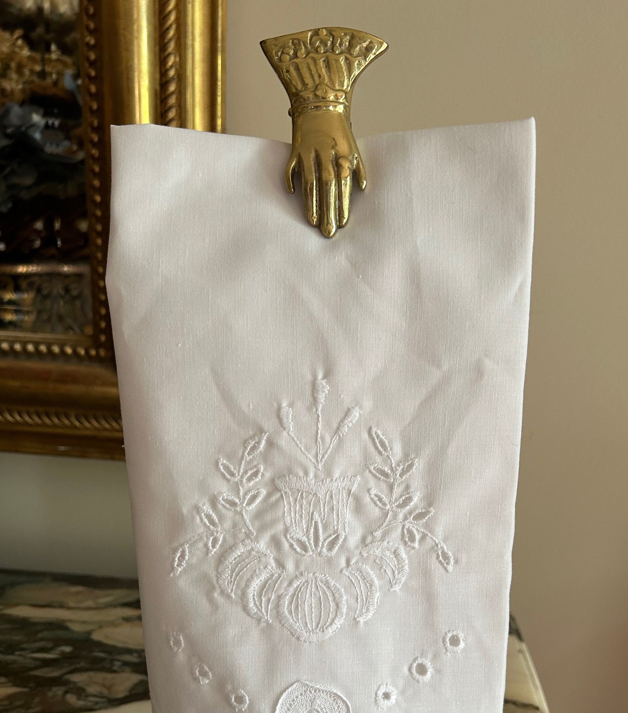 Antique brass hand towel holder hotsell
