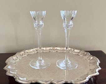 Waterford Marquis Candle Holders, Vintage Crystal Palladia 8 Inch Candlesticks