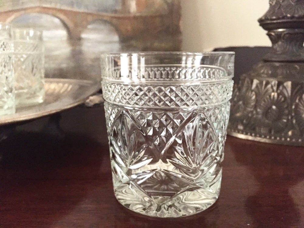 Cristal D'Arques Clear Pressed Glass Rock Glasses, Old Fashion Glasses