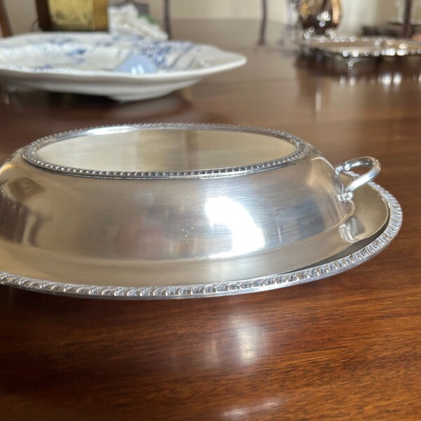 Silver Plate Serving Dish, Wm Rogers Covered Two Piece Casserole Dish Bread Container, Silver over Copper Avon Pattern Serving Dish,