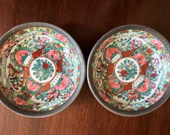 Rose Medallion Bowls, Small Japanese Porcelain Ware Rose Medallion Bowls, Ring Bowl, Decorative Bowl, 2 Available Each Sold Separately