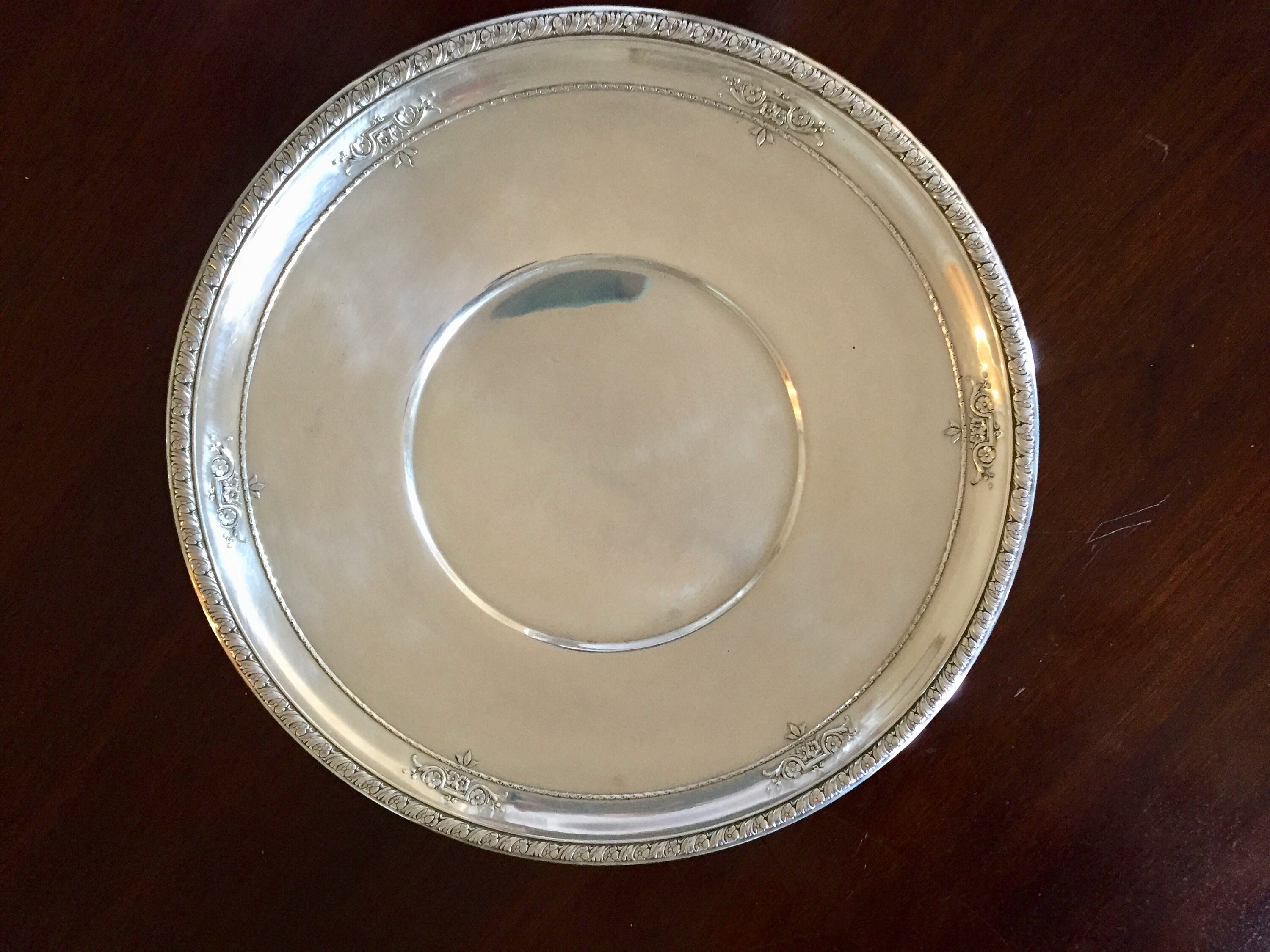 Sterling Silver Plate, Wallace Sterling Round Pastry Tray, 10 Inch