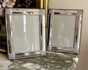 Silver Photo Frame, 5 x 7 Image Silver Plate Picture Frame, Keepsake Photo FrameGraduation Wedding Photo Frame, 2 Available Sold Separately