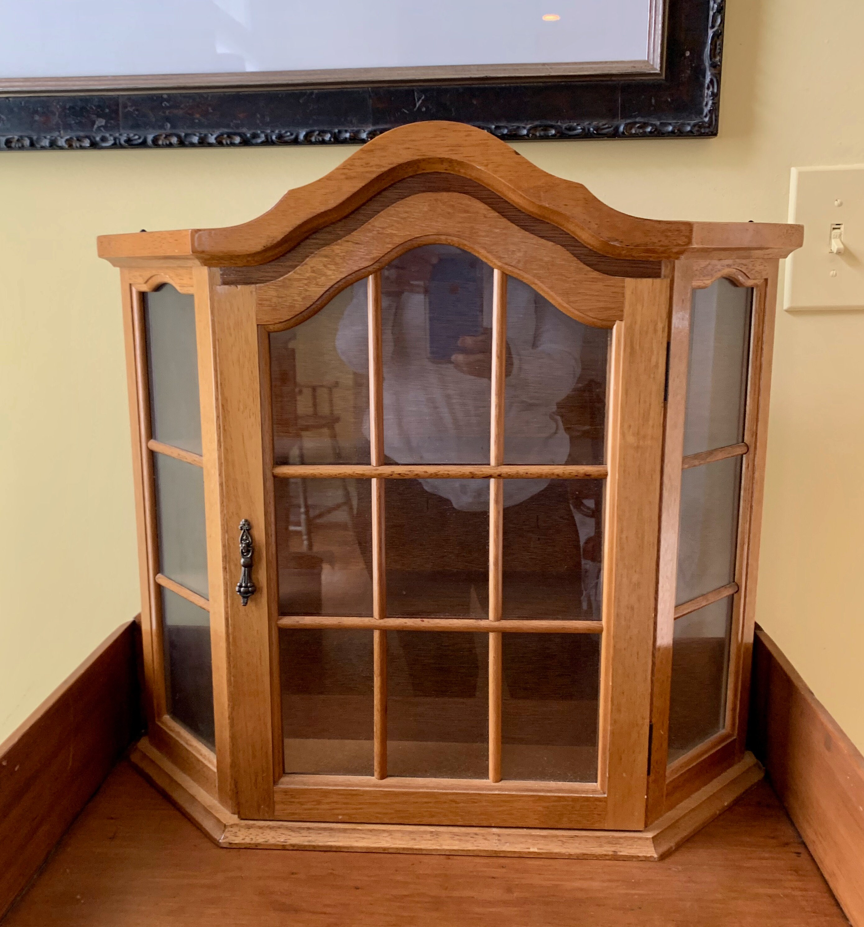 Wood Hanging Vintage Wood Glass Hanging Wall Display