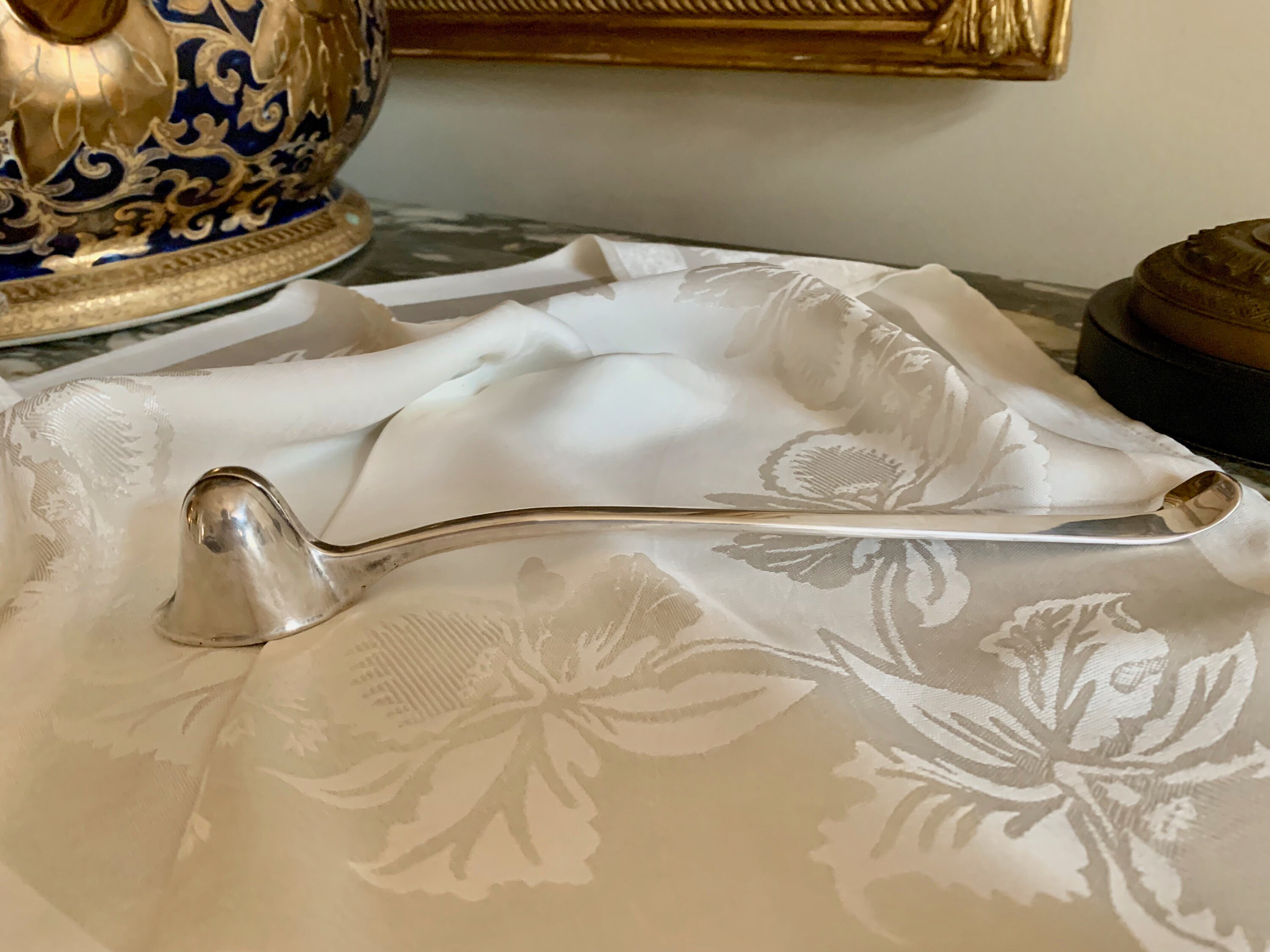 Gerity Silver Plate Candle Snuffer, Vintage Mid Century Colonial Style