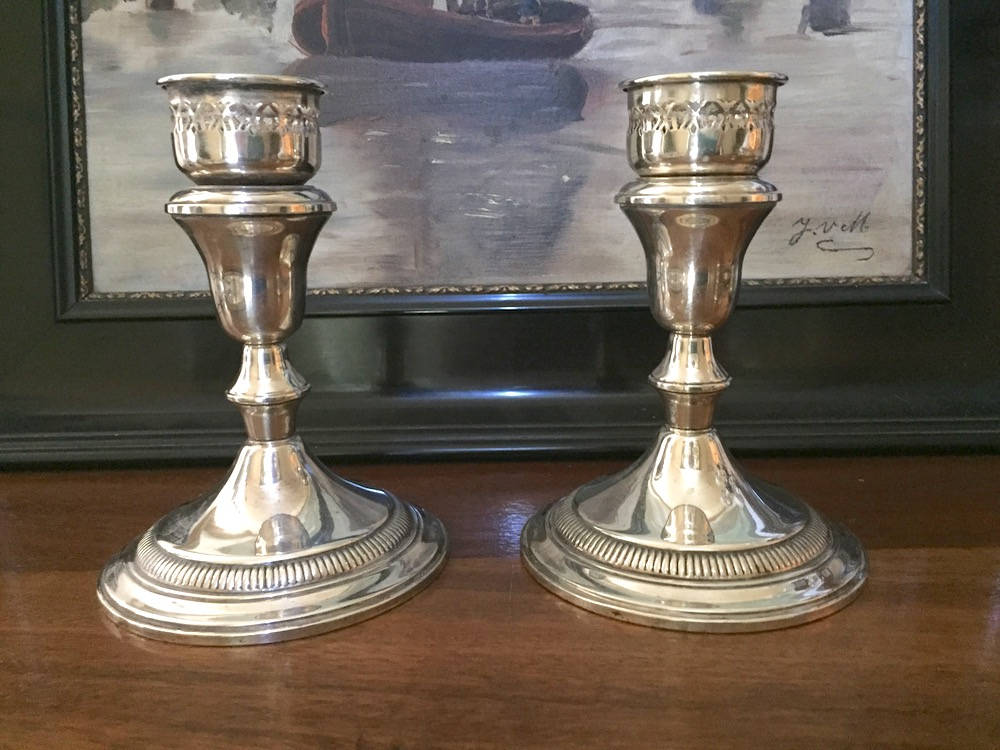 Sterling Silver Candlesticks, Vintage Sterling Candle Holders, AMC
