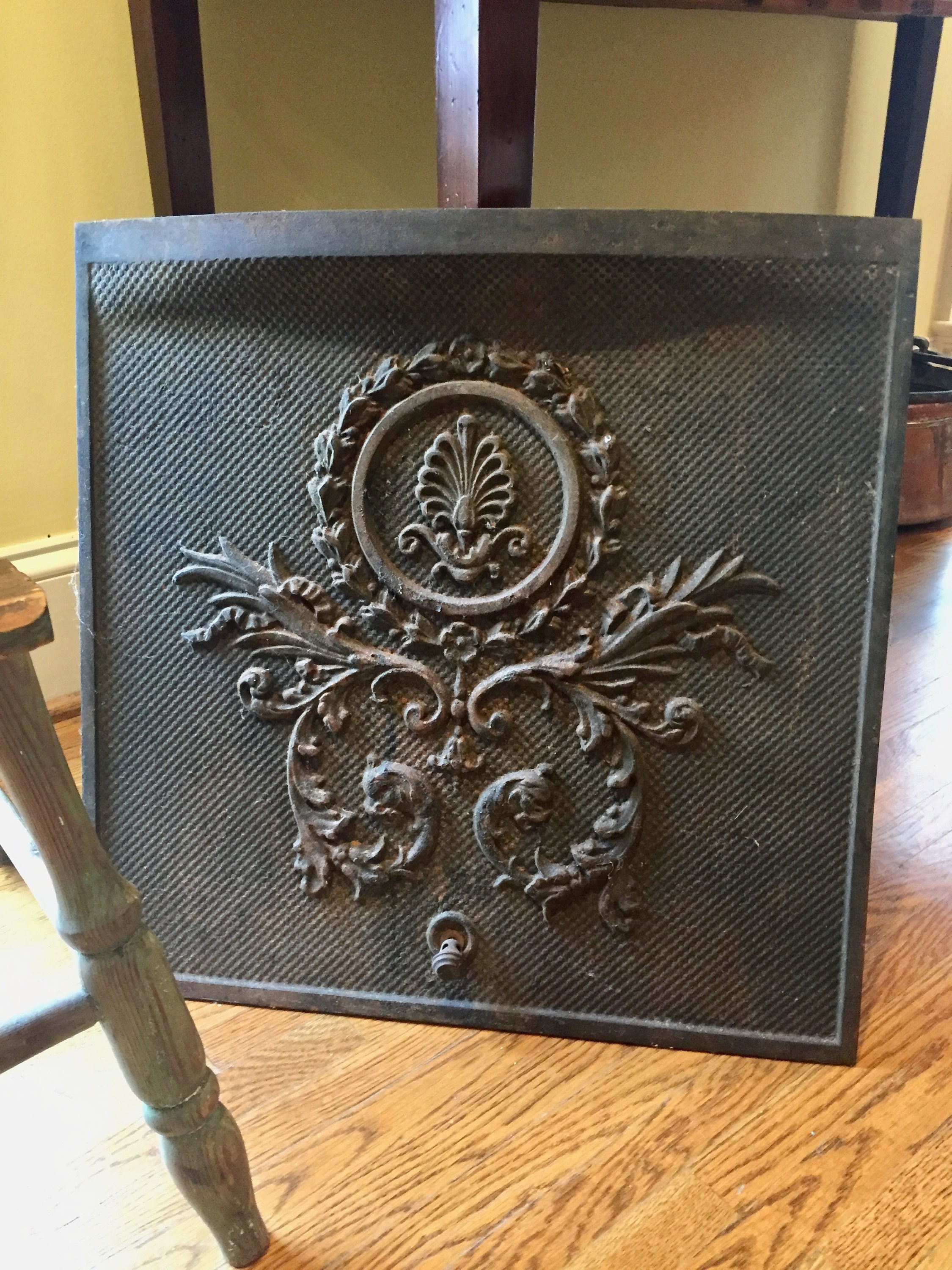 Antique Cast Iron Fireplace Cover, Victorian Summer Fireplace Cover