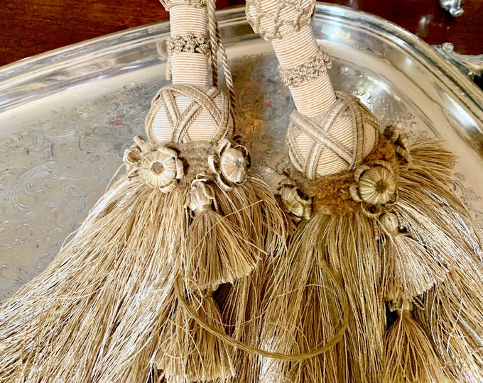 Pair of Large Drapery Tassels Beige Tan Drapery Tassels Etsy