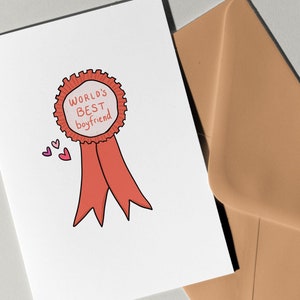 World's Best Boyfriend Card di Eastern Trend Collective. Biglietto di auguri. Biglietto premio. Biglietto di compleanno. Biglietto di anniversario. Biglietto fidanzato