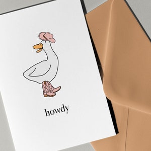 Karte mit Entenmotiv von Oriental Trend Collective. Grußkarte. Niedliche Karte. Geburtstagskarte. Entenliebe Karte. Enten Cowboy Karte