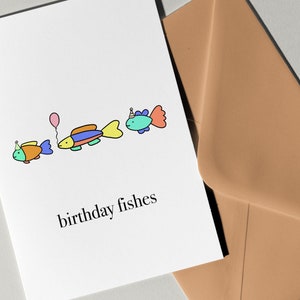 Tarjeta de cumpleaños con peces de Eastern Trend Collective. Tarjeta de felicitación. Cumpleaños de peces. Tarjeta bonita. Tarjeta de cumpleaños. IMPRESA