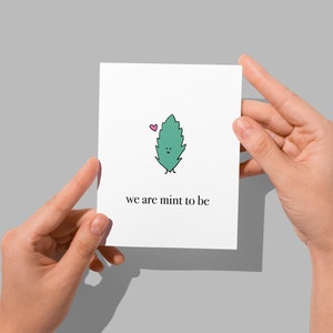 Tarjeta de felicitación. Tarjeta bonita. Tarjeta de amor. Tarjeta impresa We are Mint to Be de Eastern Trend Collective.