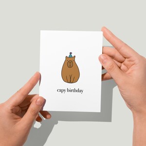 Tarjeta de cumpleaños de Capy IMPRESA de Eastern Trend Collective. Tarjeta de felicitación. Tarjeta linda. Tarjeta de cumpleaños. IMPRESA