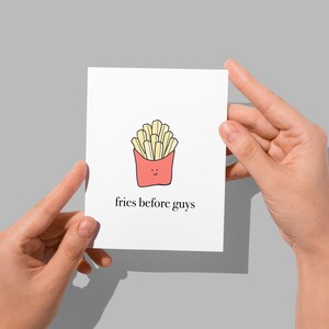 BEDRUCKT Fries vor Jungs von Östliche Trend Collective. Grußkarte. Niedliche Karte. Freundschaftskarte BEDRUCKT