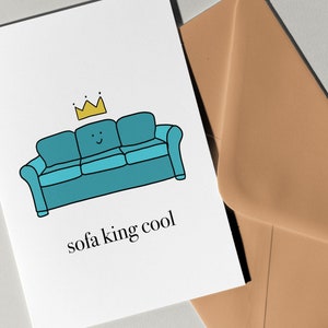 Sofa King Cool da Eastern Trend Collective. Cartão de felicitações. Cartão fofo. Cartão de aniversário.