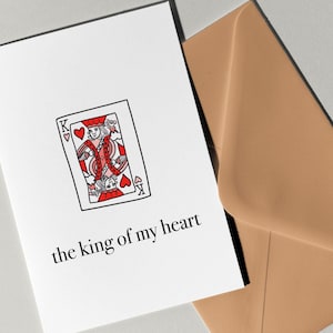 STAMPATO Il Re del mio cuore Card di Eastern Trend Collective. Biglietto di auguri. Biglietto carino. Biglietto di anniversario. Carte da gioco. Re STAMPATO