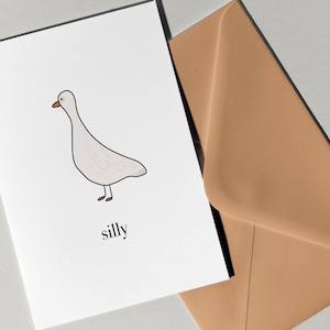 Biglietto d'auguri Silly Goose di Eastern Trend Collective. Biglietto d'auguri. Biglietto carino. Biglietto di compleanno. Biglietto d'oca. Biglietto di compleanno per un amico.