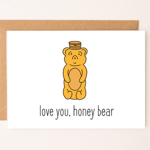 DOWNLOAD DIGITALE Ti amo Honey Bear di Eastern Trend Collective. Carta d'amore. Carta divertente. Carta carina. Scaricamento digitale