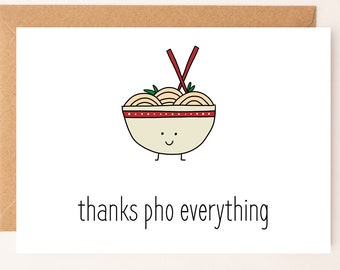 DIGITAL DOWNLOAD Thanks Pho Everything Eastern Trend Collective. Friendship Card. Funny Card. Cute Card. Digital Download