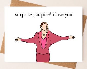 DIGITAL DOWNLOAD Surprise, Surprise! Punny Card by Eastern Trend Collective. Flirty Card. Cute Card. Digital Download. TikTok meme card