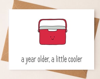DIGITAL DOWNLOAD a year older, a little cooler! Punny Card by Eastern Trend Collective. Flirty Card. Funny Card. Birthday Card. Cute Card.