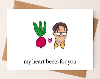 DIGITAL DOWNLOAD My heart beets for you! Punny Card by Eastern Trend Collective. The Office Card. Flirty Card. Cute Card. Digital Download