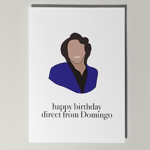 Buon compleanno direttamente da Domingo Card di Eastern Trend Collective. Biglietto di auguri per fan di SNL. Domingo, Marcello Hernandez. Biglietto di sketch di SNL