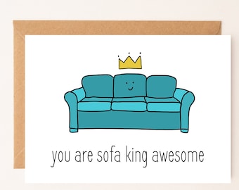 DIGITAL DOWNLOAD- You Are SoFa King Awesome Card by Eastern Trend Collective. Flirty Card. Funny Card. Adorable Card. Digital Download