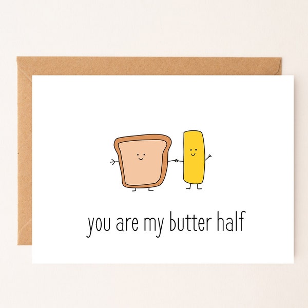 DIGITAL DOWNLOAD You're My Butter Half by Eastern Trend Collective. Love Card. Funny Card. Cute Card. Digital Download