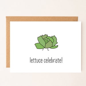 DOWNLOAD DIGITALE Lettuce Celebrate. Punny Card di Eastern Trend Collective. Congratulazioni. Biglietto divertente. Biglietto adorabile. Download digitale