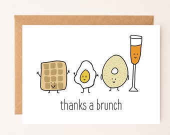 DIGITAL DOWNLOAD - Thanks a brunch, by Eastern Trend Collective. Friendship Card. Funny Card. Cute Card. Digital Download. Thank you Card