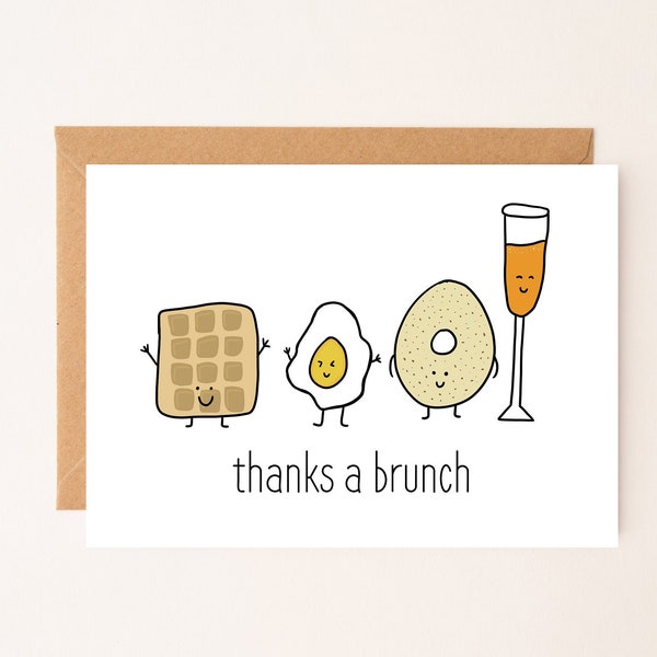 DIGITAL DOWNLOAD - Thanks a brunch, by Eastern Trend Collective. Friendship Card. Funny Card. Cute Card. Digital Download. Thank you Card