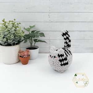 Gray Fat Cat Plush: Handmade Chunky Amigurumi Kitten