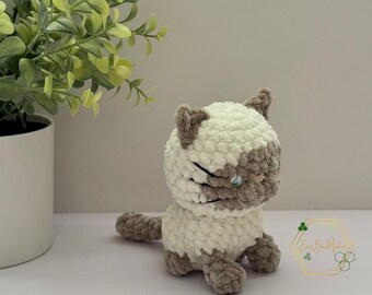 Tiny Crochet Siamese Cat Plush: Pocket Kitten Stuffie
