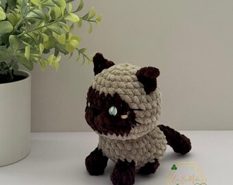 Tiny Siamese Cat Plush: Pocket-Size Kawaii Kitten Stuffie