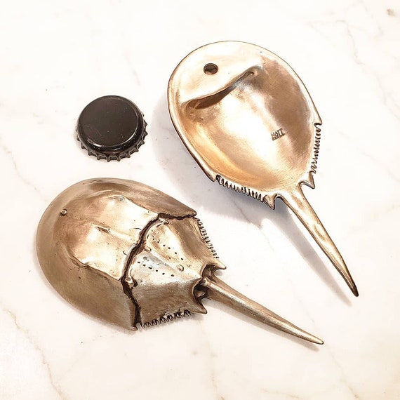 Bronze horseshoe crab bottle opener. Etsy