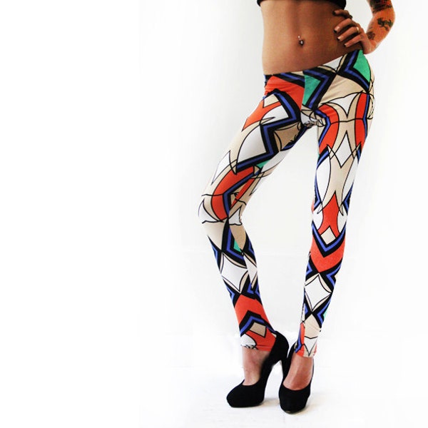 Leggings - Art Colorful Geometric Women Leggings