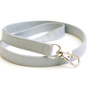 Gray Lanyard Minimalist ID Badge Strap Skinny Lanyard for Teacher 15.5-19.5 Inch Long Solid Colored Lanyard for Keys Comfortable image 1