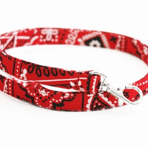 Teacher Lanyard - Red Western Bandana Print - Cute Skinny ID Badge Strap for Teachers - 15.5-19.5 Inch Drop - Fabric Lanyard for Keys - NEW!