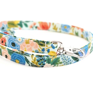 Cute Skinny Lanyard Bright Floral on Blue Rifle Paper Co Fabric Long Key Lanyard 15.5-19.5 Inch Long ID Strap Teacher 1/2 Inch image 1