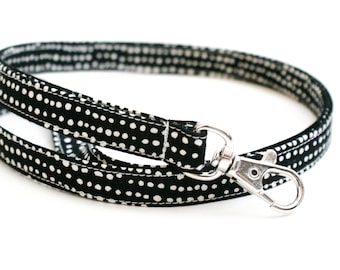 Black Lanyard - Long ID Badge Lanyard - Teacher Lanyard 1/2 Inch Wide - 15.5-19.5 Inch - Cute Lanyard for Keys - Polka Dot - Men's Lanyard