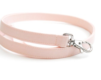 Pastel Lanyard for Keys - Blush Pink Fabric Lanyard - 1/2 Inch Wide Skinny Lanyard - Cute Peach Teacher Lanyard - 15.5-19.5 Inch Long