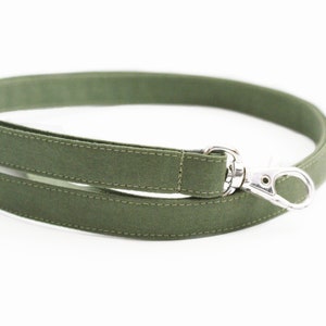 Olive Green Fabric Lanyard - Long Skinny ID Key Strap - Teacher ID Badge Lanyard - Cute Solid Colored Minimalist Lanyard - 1/2 Inch Wide