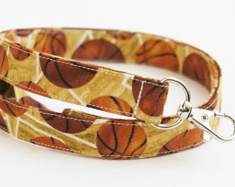 Fabric Lanyard - Basketball Coach Gift - Men's Sport Key Lanyard - Coach Lanyard - 3/4 Inch Wide Strap - 15.5-19.5 Inch Drop